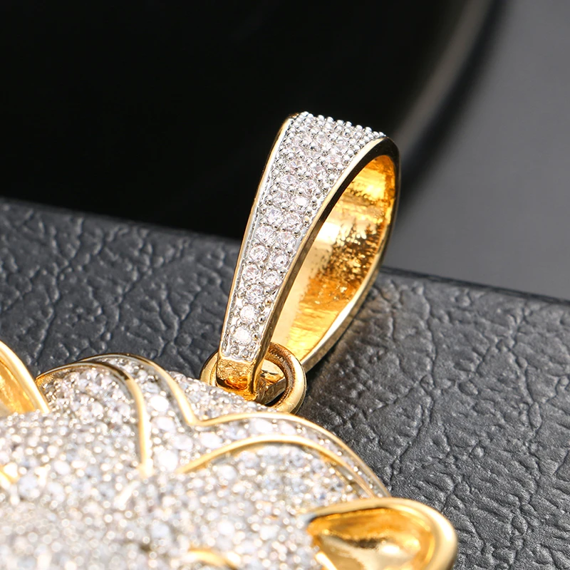 Colgante de cabeza de león con circonita cúbica AAA para hombre, joyería de Hip Hop, regalo de moda de personalidad, gran exageración Colgante de cabeza de león con circonita cúbica AAA para hombre, joyería de Hip Hop, regalo de moda de personalidad, gran exageración