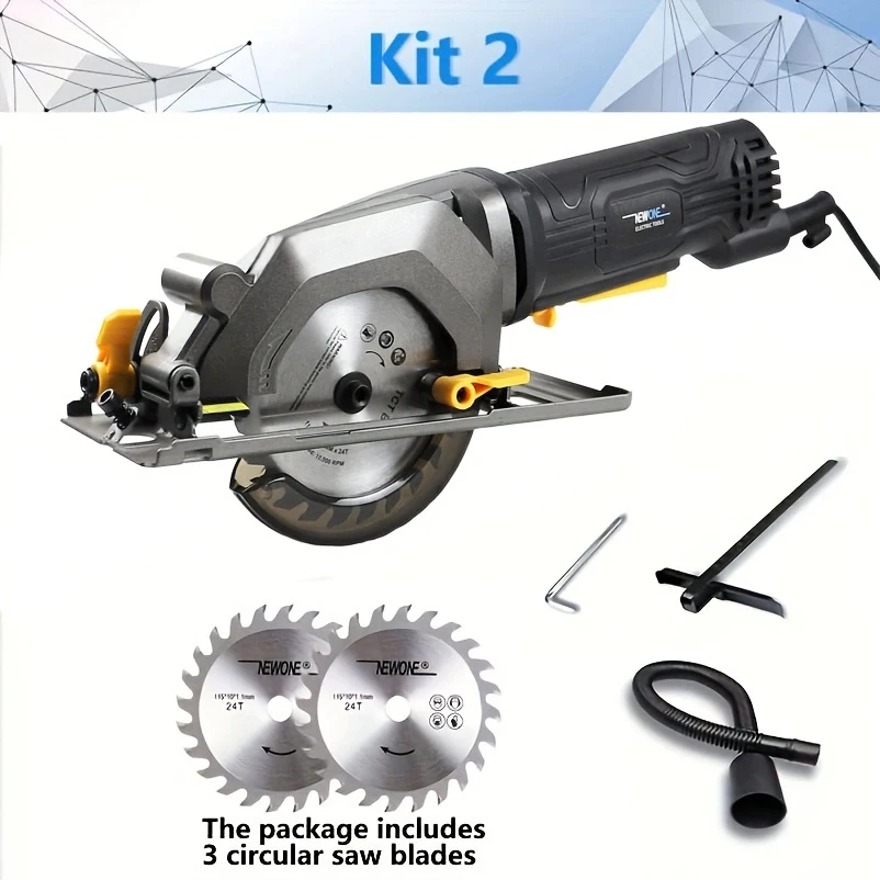 Minisierra Circular eléctrica con láser, herramienta multifunción para cortar madera, tubo de PVC, azulejos, bricolaje, 600W/705W