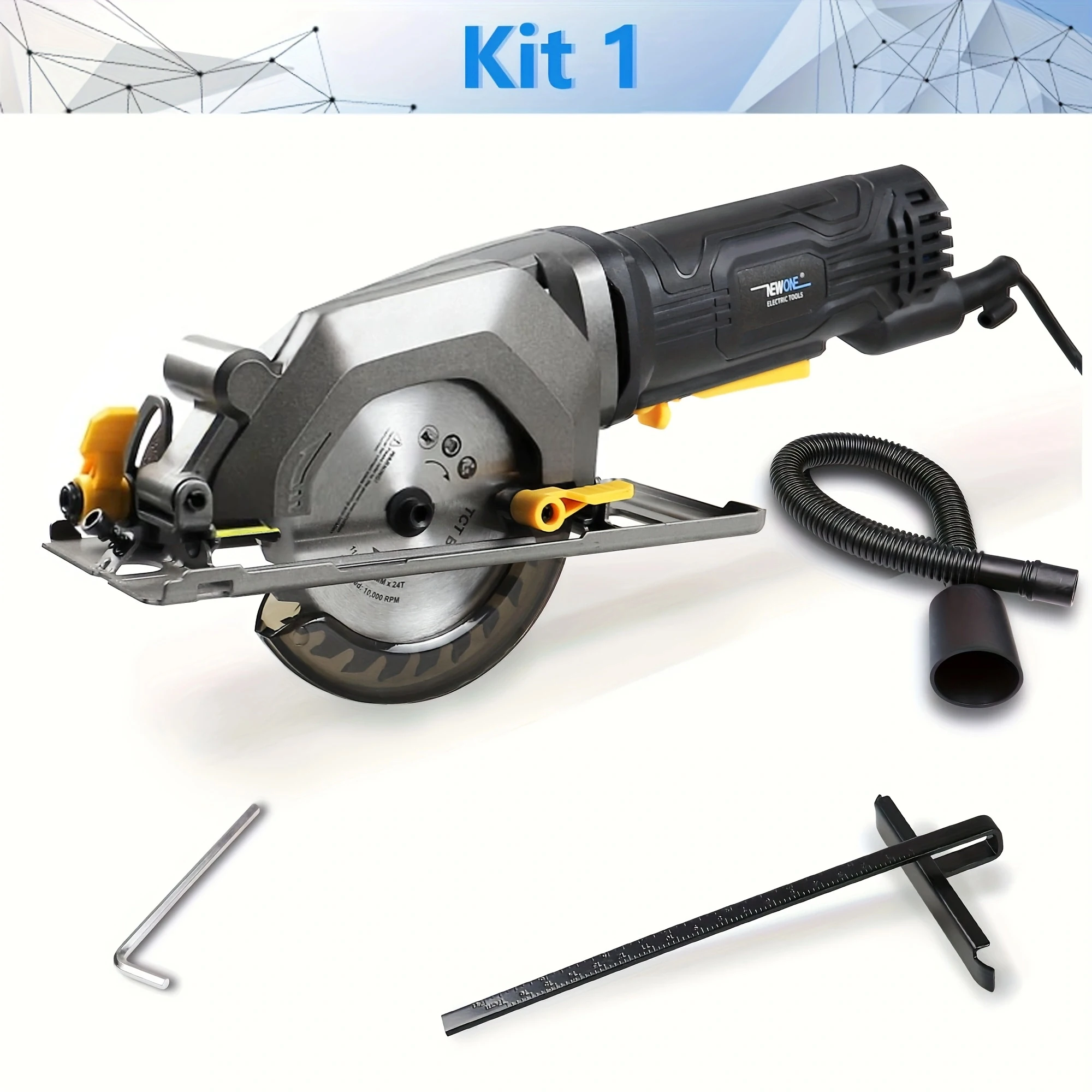 Minisierra Circular eléctrica con láser, herramienta multifunción para cortar madera, tubo de PVC, azulejos, bricolaje, 600W/705W