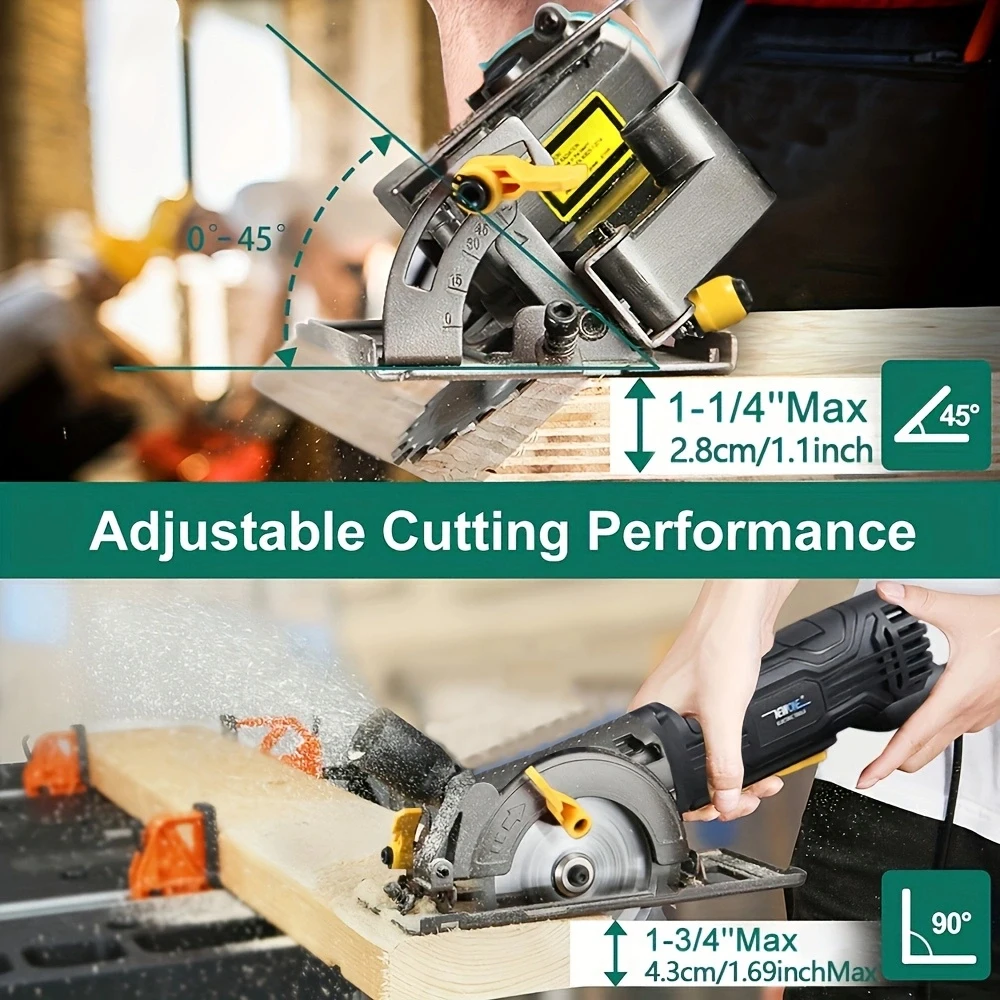 Minisierra Circular eléctrica con láser, herramienta multifunción para cortar madera, tubo de PVC, azulejos, bricolaje, 600W/705W