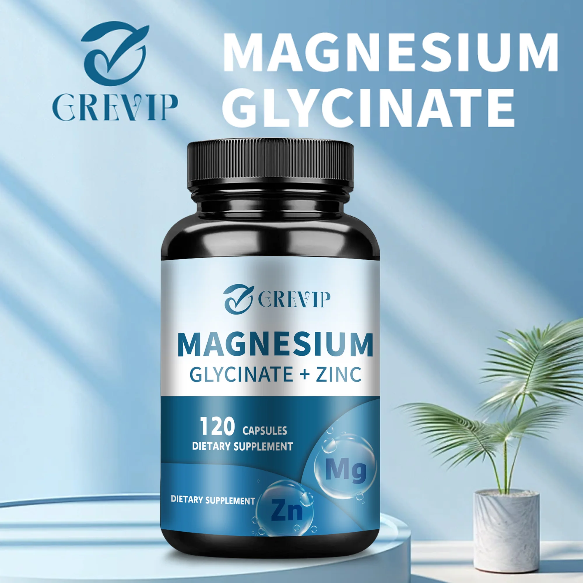 Magnesium Glycinate + Zinc Supplement - Immune System Support, Muscle, Joint and Bone Health - 120 Capsules - Imagen 3