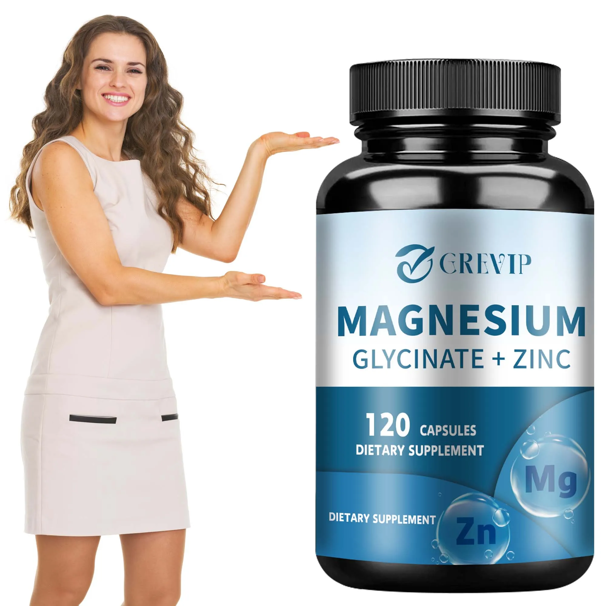 Magnesium Glycinate + Zinc Supplement - Immune System Support, Muscle, Joint and Bone Health - 120 Capsules - Imagen 6