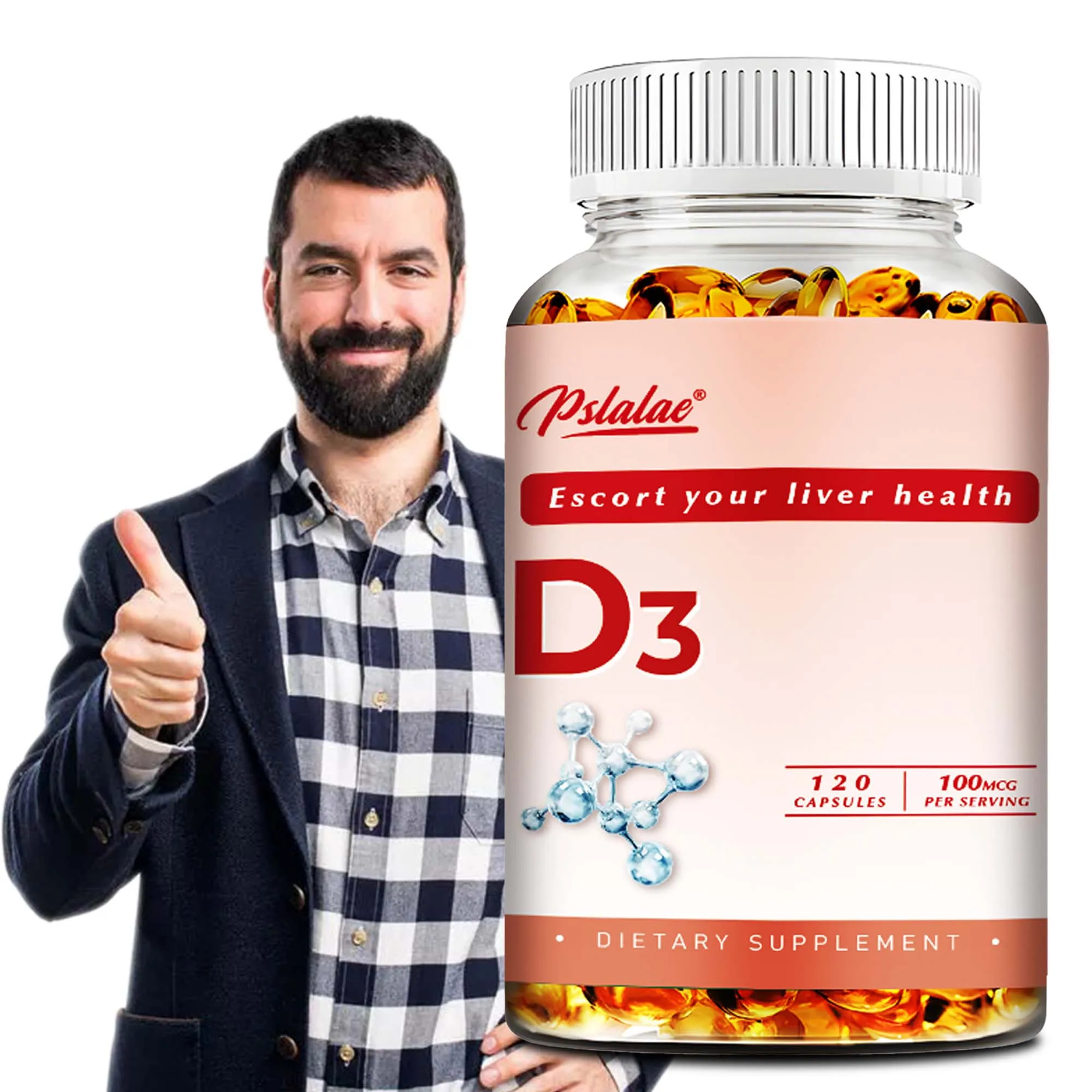 Vitamina D3-Promueve huesos y dientes fuertes, inmunidad, función muscular saludable-120 cápsulas