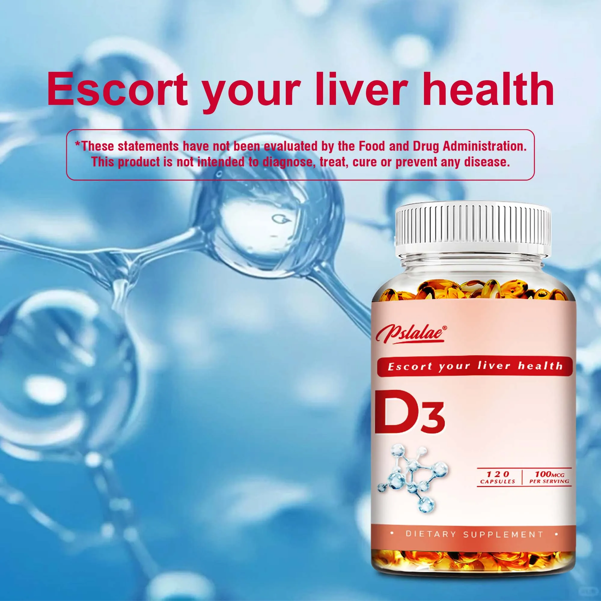 Vitamina D3-Promueve huesos y dientes fuertes, inmunidad, función muscular saludable-120 cápsulas