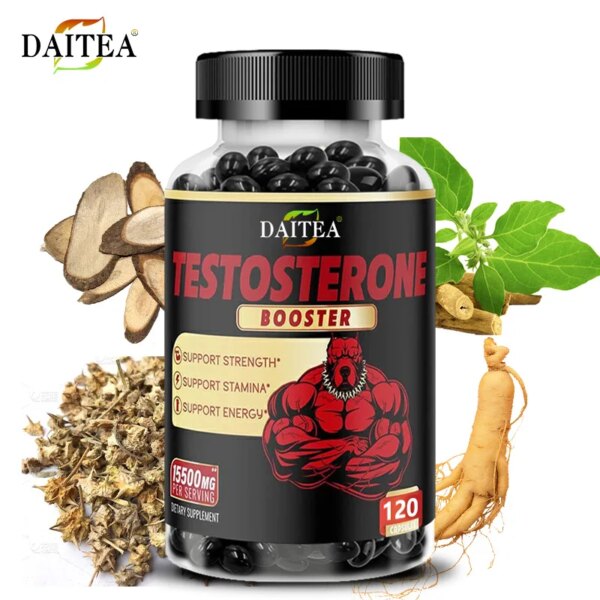 Potenciador de fuerza y energía para hombres, soporte Natural para el crecimiento muscular, resistencia y energía, 120 cápsulas