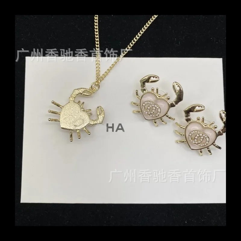 Grandma Xiang Ocean Series Crab Design Love Necklace Set High Quality Summer Refreshing