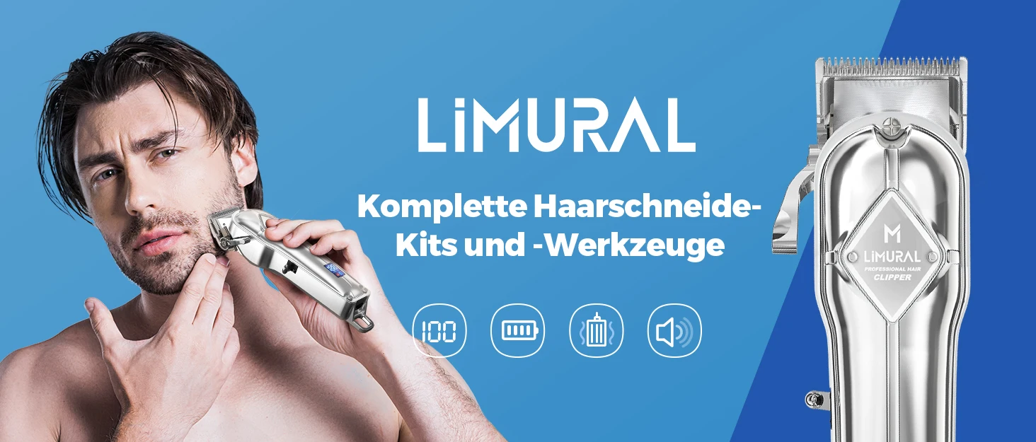 N Top Limural Hair Clippers Professional Cordless Clippers Hair Cutting Beard Trimmer Barbers Grooming Kit Rechargeable for Men