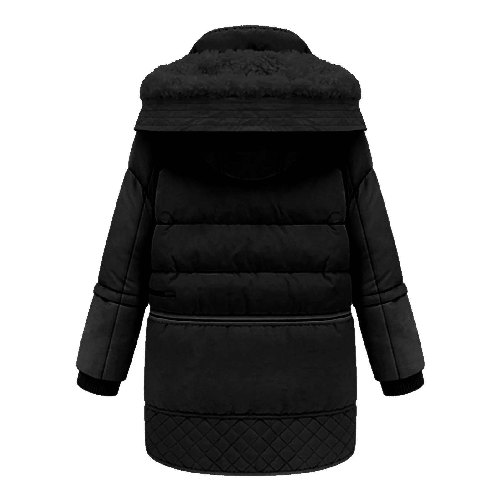 Women Winter Thick Down Jacket Mid Length Korean Winter Lamb Wool Coat Turtleneck Hooded Cotton-Padded Jacket Woman Coats