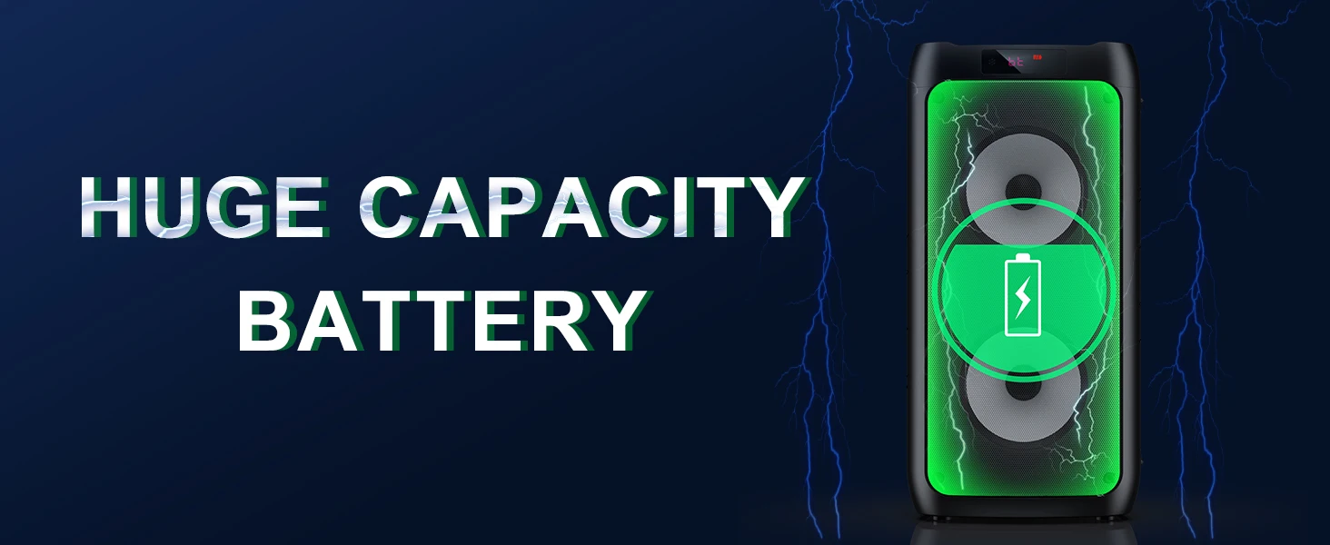 T10-T Wireless Bluetooth Speaker, Karaoke Machine with 2 Microphone, Home Karaoke Party Speaker with LED Light