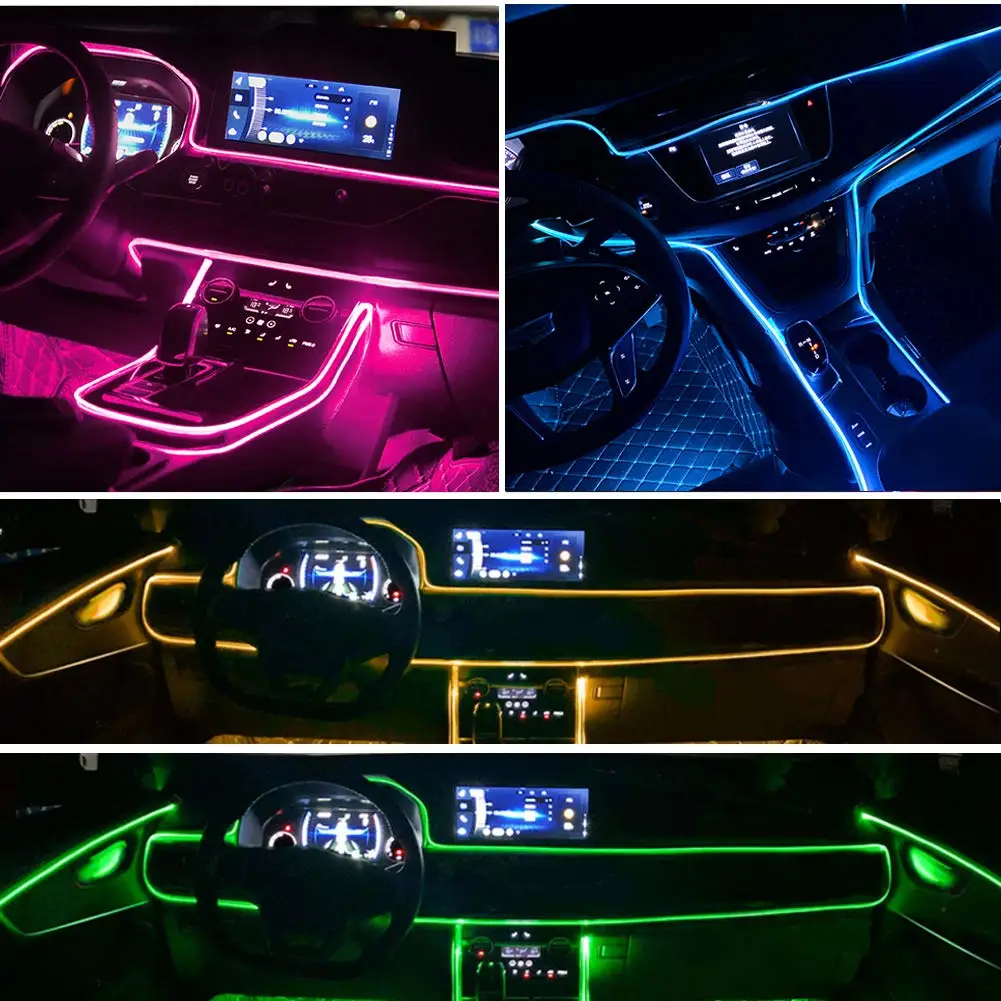 Car Led Strip Lights,Interior Lights,RGB 5 In 1 Ambient Lighting Kit,Led Light Bar for Car with Music Sync Function