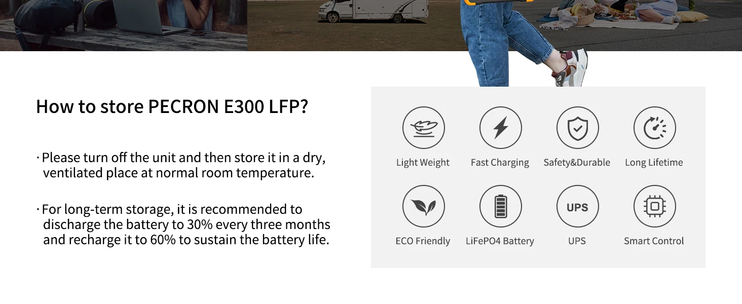 Pecron E300LFP Portable Power Station with 100W Portable Solar Panel(Included) Pure Sine Wave 288Wh 600W Solar Generator Camping