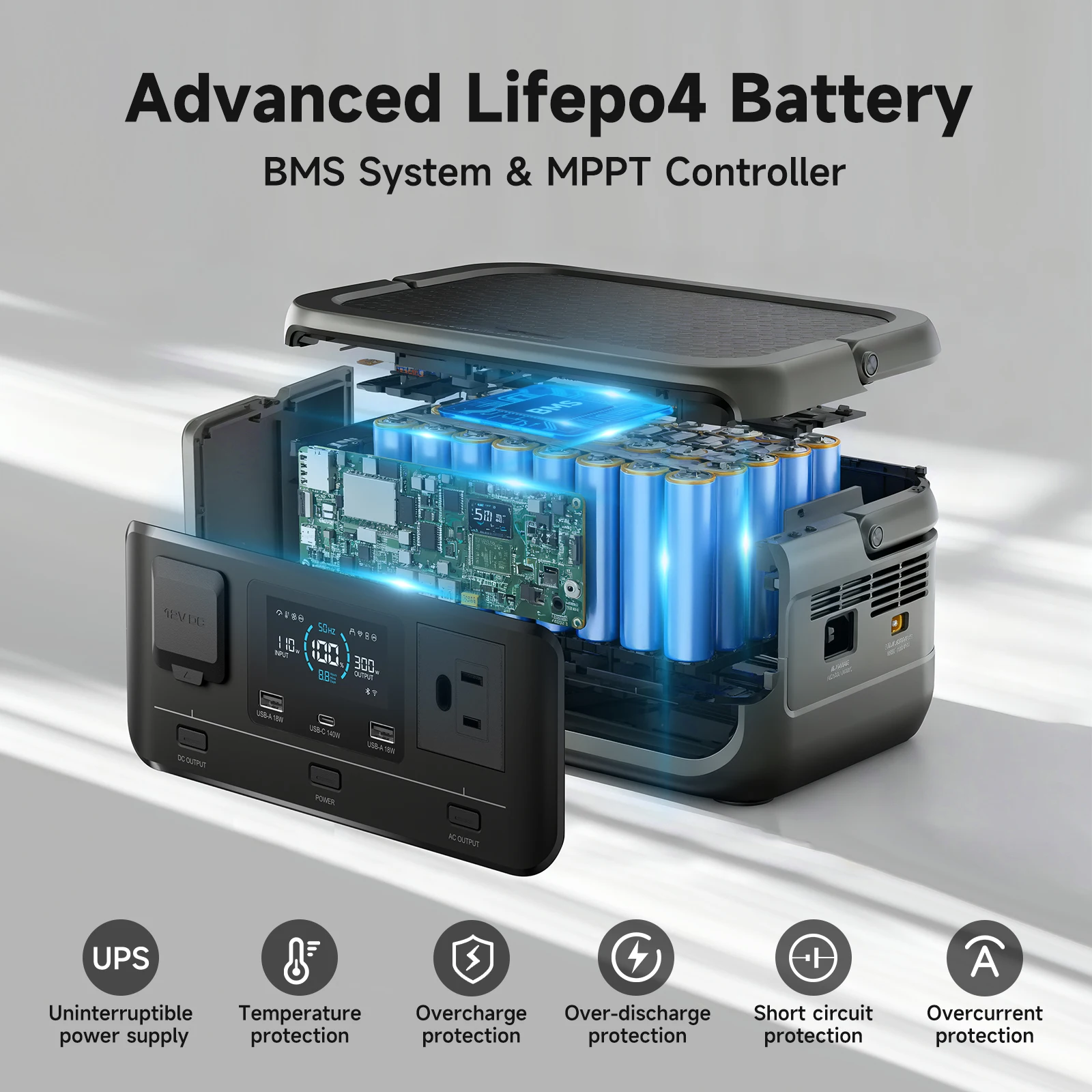 ALLPOWERS VOLIX P300 Solar Generator 256Wh Portable Power Station & SE100 100W Monocrystalline Solar Panel for Camping RV home