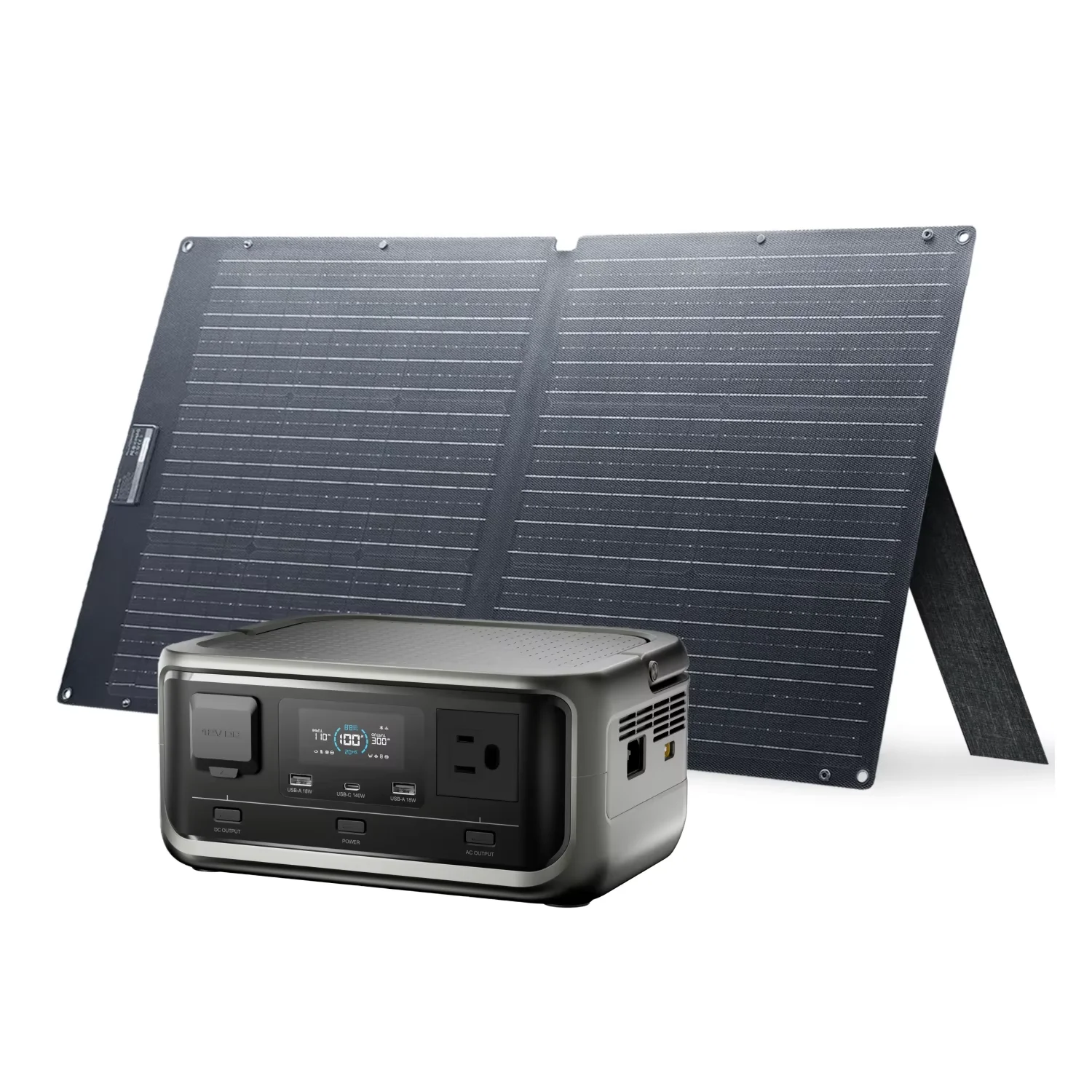 ALLPOWERS VOLIX P300 Solar Generator 256Wh Portable Power Station & SE100 100W Monocrystalline Solar Panel for Camping RV home