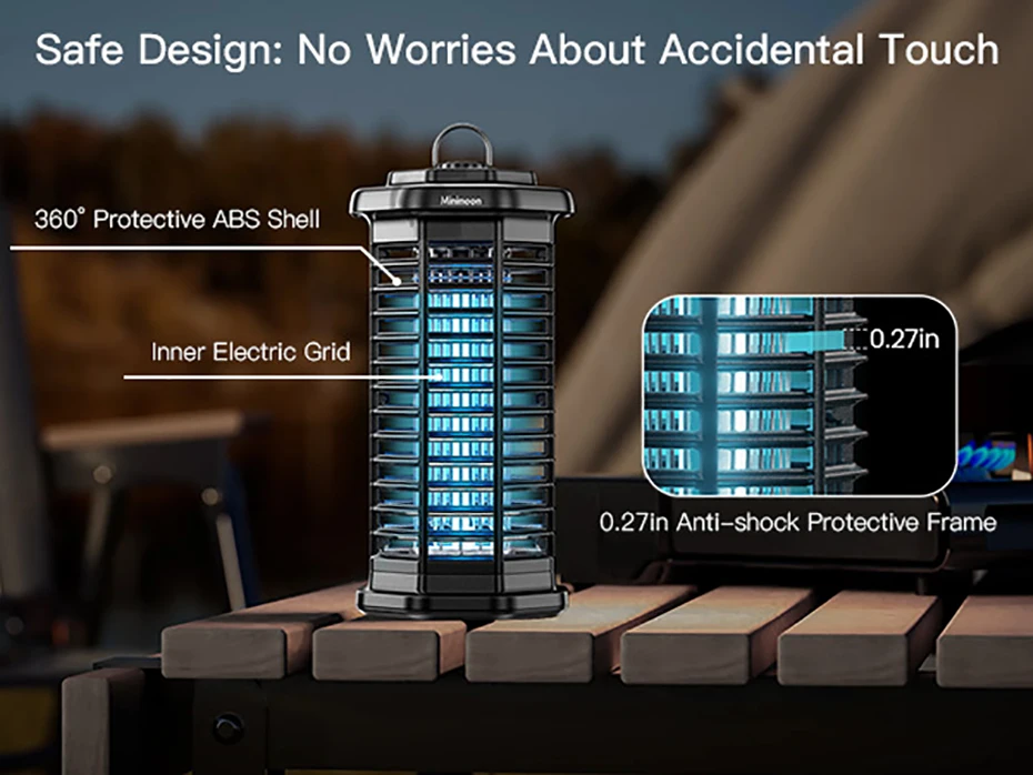 Bug Zapper Outdoor 4000V Powerful Electric Mosquito Zapper 15w Fly Trap Outdoor, IPX4 Fly Zapper for Indoor Yard Backyard Patio