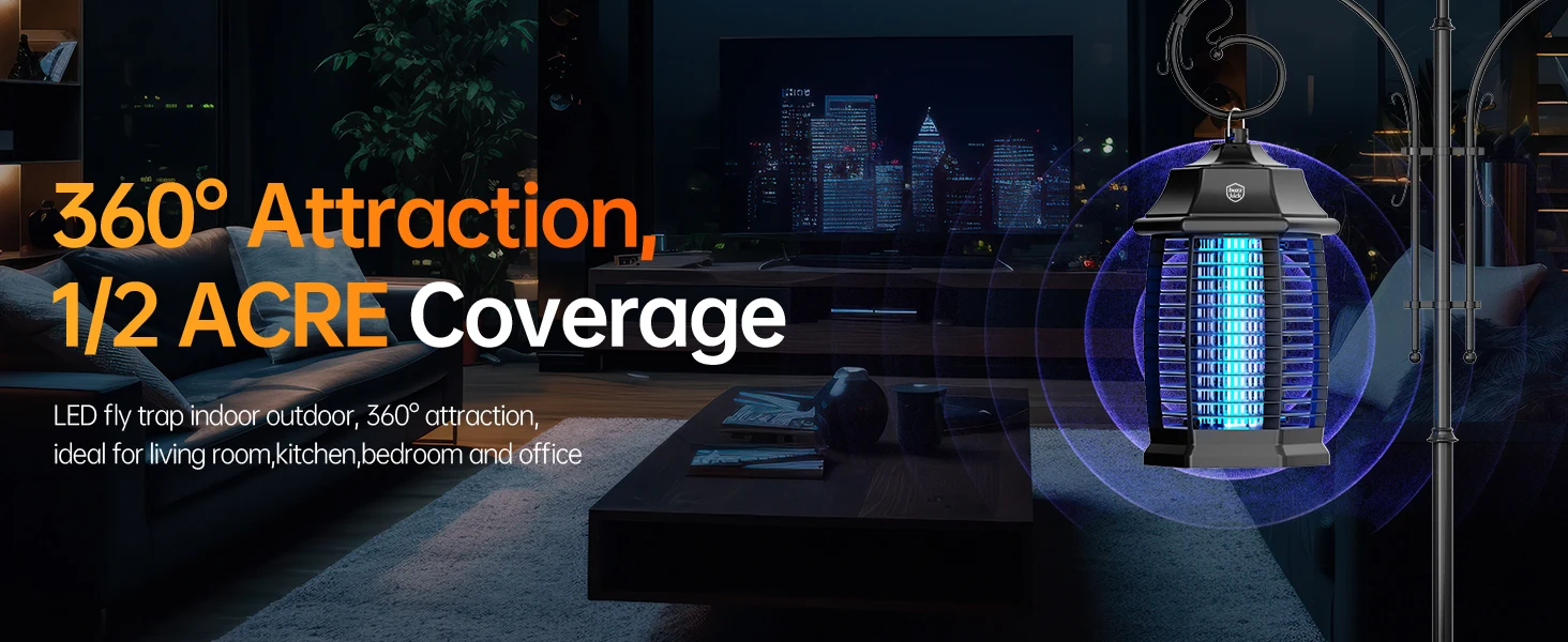 Electric Bug Zapper,Indoor Insect Killer with Switch Waterproof MosqMosquito  Repellent Outdoor, Fly Traps for Backyard Patio