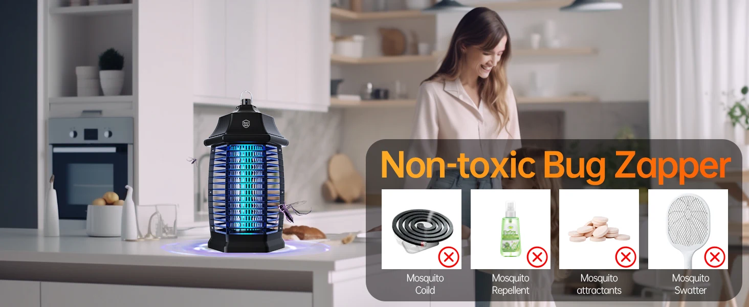 Electric Bug Zapper,Indoor Insect Killer with Switch Waterproof MosqMosquito  Repellent Outdoor, Fly Traps for Backyard Patio