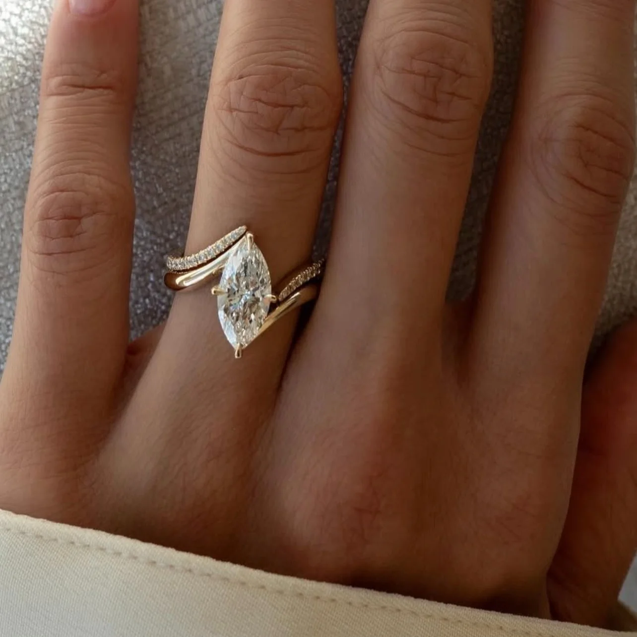 2PC 3CT Marquise Moissanite Bridal Wedding Set, S925 Sterling 925 Silver Anniversary Stackable Rings Fine jewelry