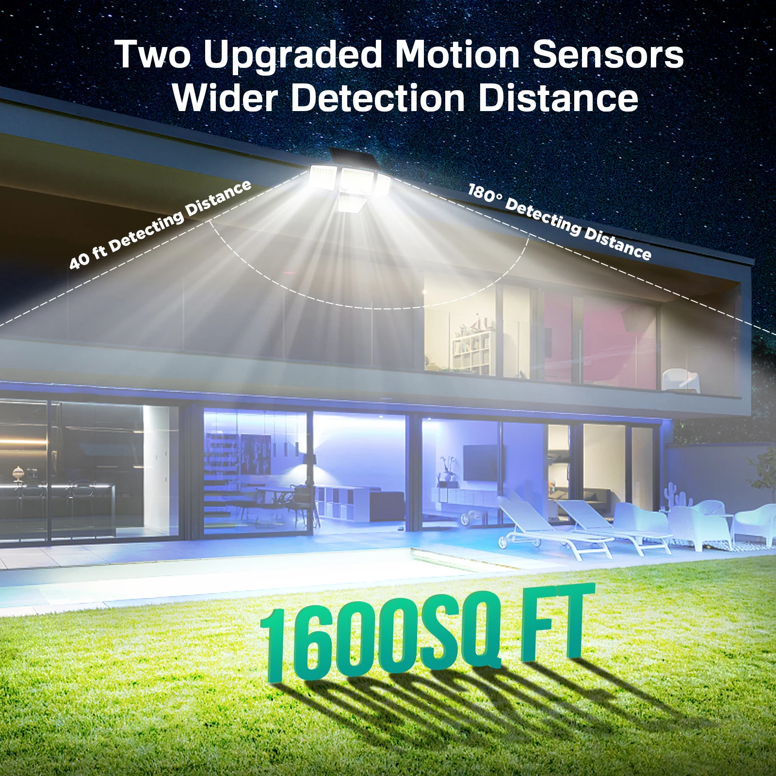 Solar Outdoor Lights - 3000LM 188 LED Motion Sensor Lights Solar Flood Security Lights for Backyard Yard Patio - Imagen 3