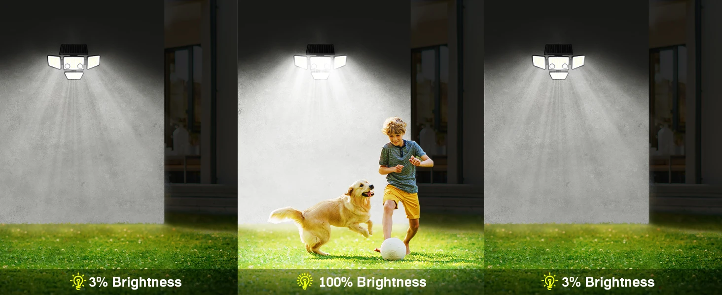 Solar Outdoor Lights - 3000LM 188 LED Motion Sensor Lights Solar Flood Security Lights for Backyard Yard Patio