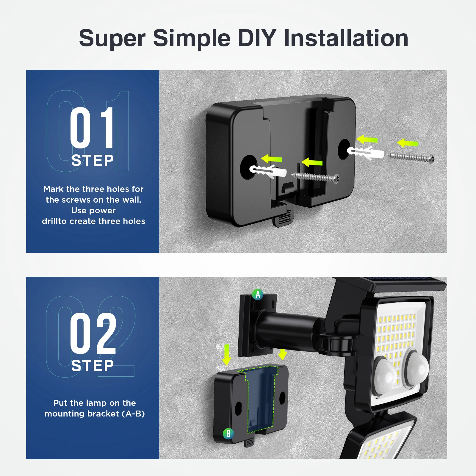 Solar Outdoor Lights - 3000LM 188 LED Motion Sensor Lights Solar Flood Security Lights for Backyard Yard Patio - Imagen 5